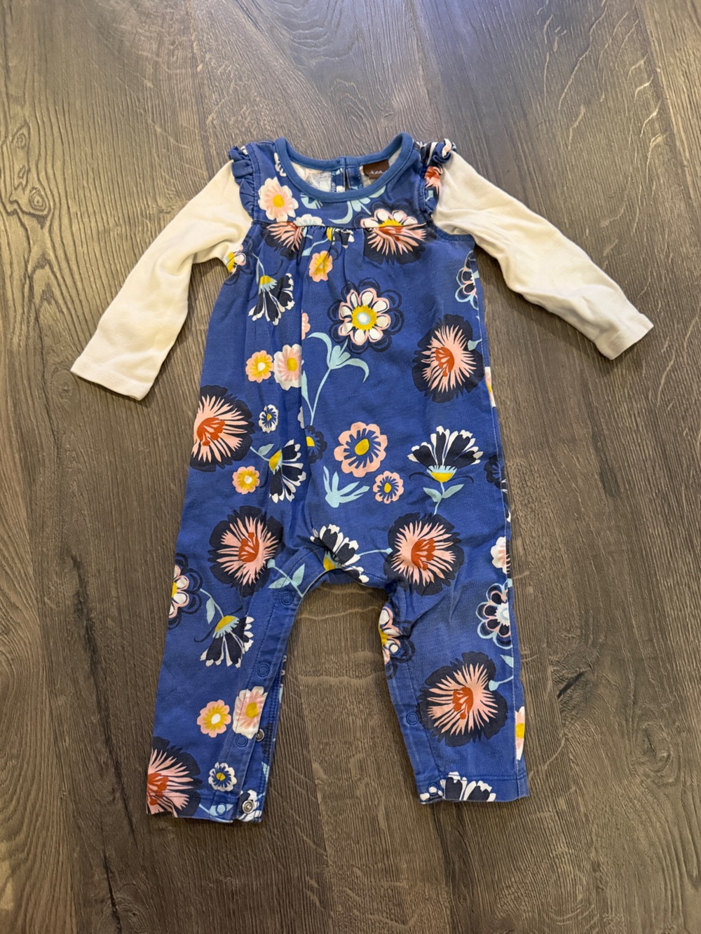 Tea Collection Floral Navy Blue One-Piece Romper